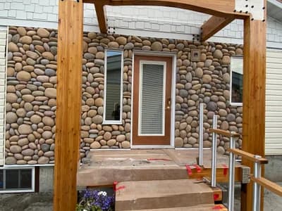 River rock cottage entry - completed